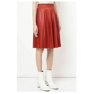 WE11DONE Pleated Elegant Red Pleated Skirt
